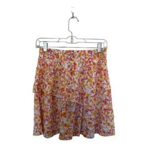 BCX Juniors Floral Tiered Mini Skirt Size M Cottagecore Y2K Ruffle Boho Spring